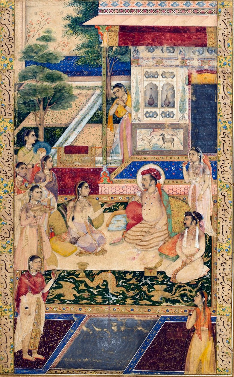 Nur Jahan, c1624-1625 ile Jahangir ve Prens Khurram by Unbekannt