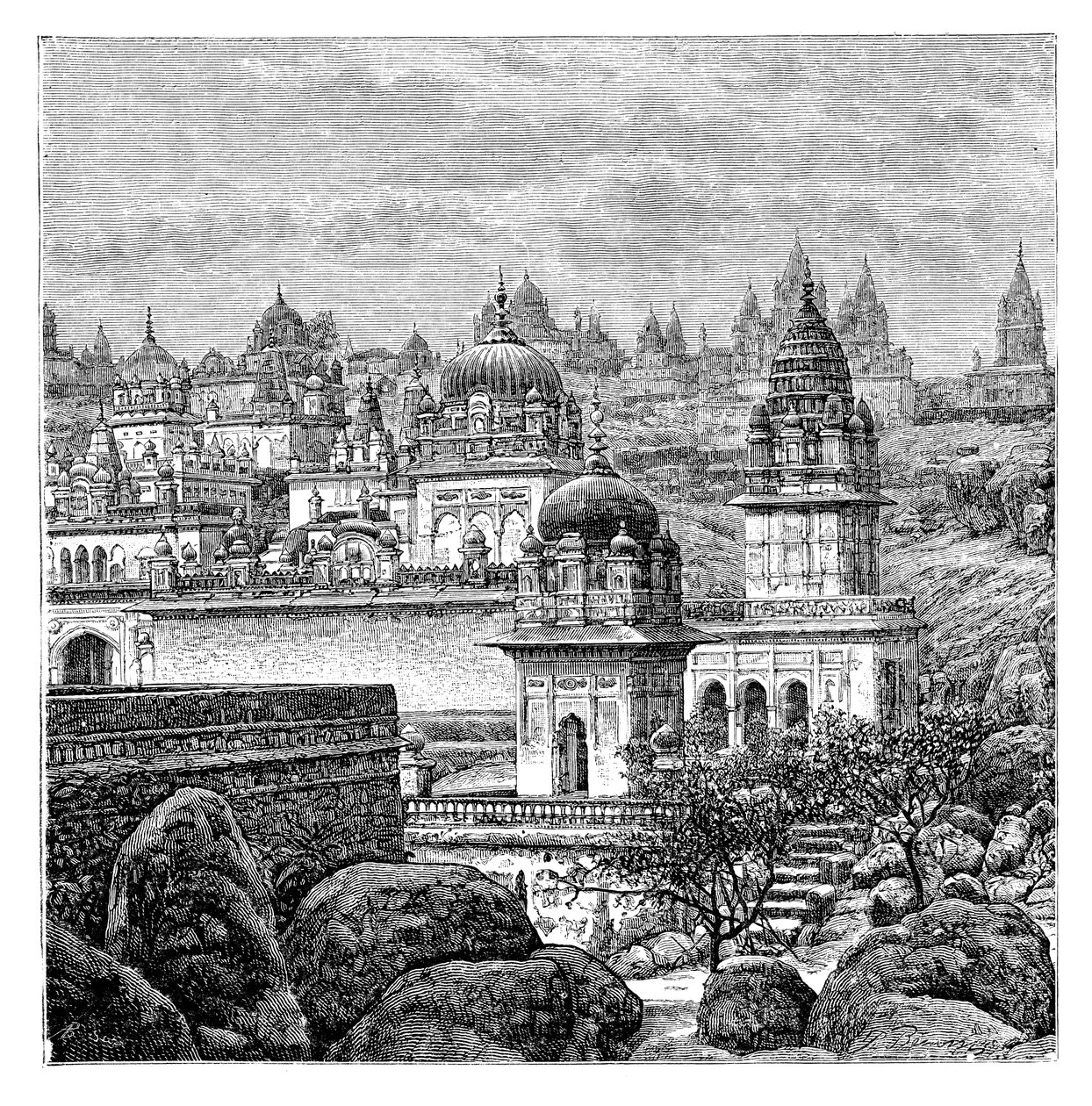 Jaina tapınakları, Junagadh, Gujarat, Hindistan, 1895 by Unbekannt