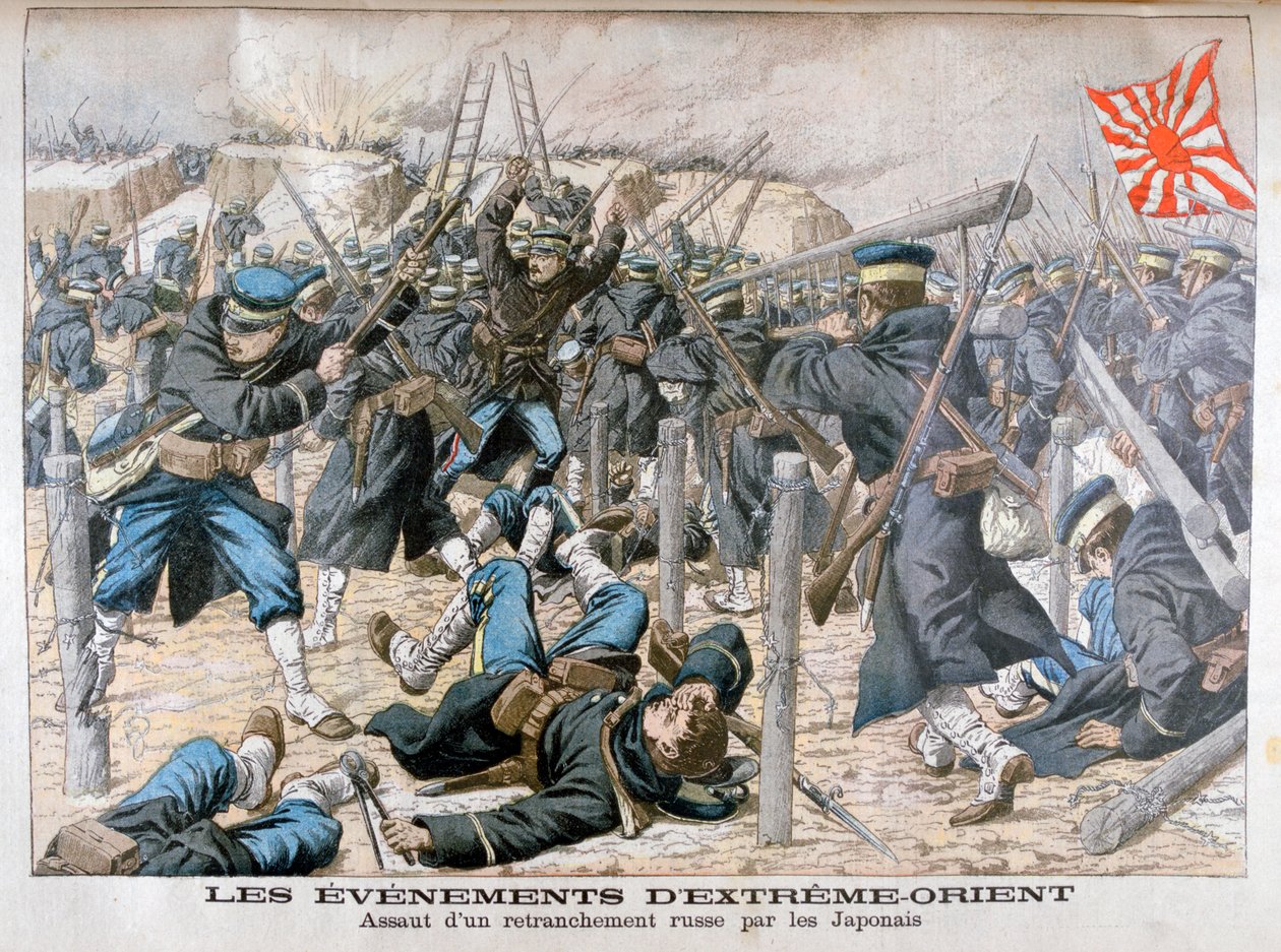 Bir Rus siperine Japon saldırısı, Rus-Japon Savaşı, 1904 by Unbekannt