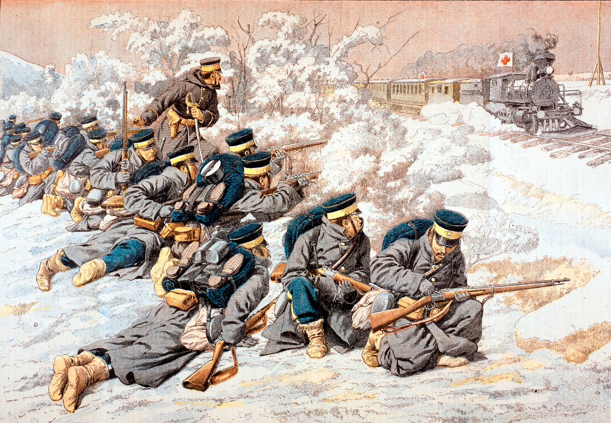Japonların Rus Kızıl Haç trenine ateş açması, Rus-Japon Savaşı, 1904 by Unbekannt