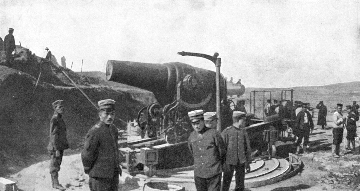 Port Arthur öncesi Japon obüs bataryası, Rus-Japon Savaşı, 1904-5 by Unbekannt