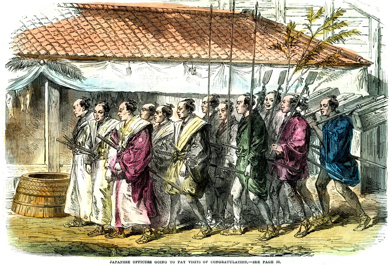 Japon subaylar tebrik ziyareti yapacaklar, Japonya, 1865 by Unbekannt