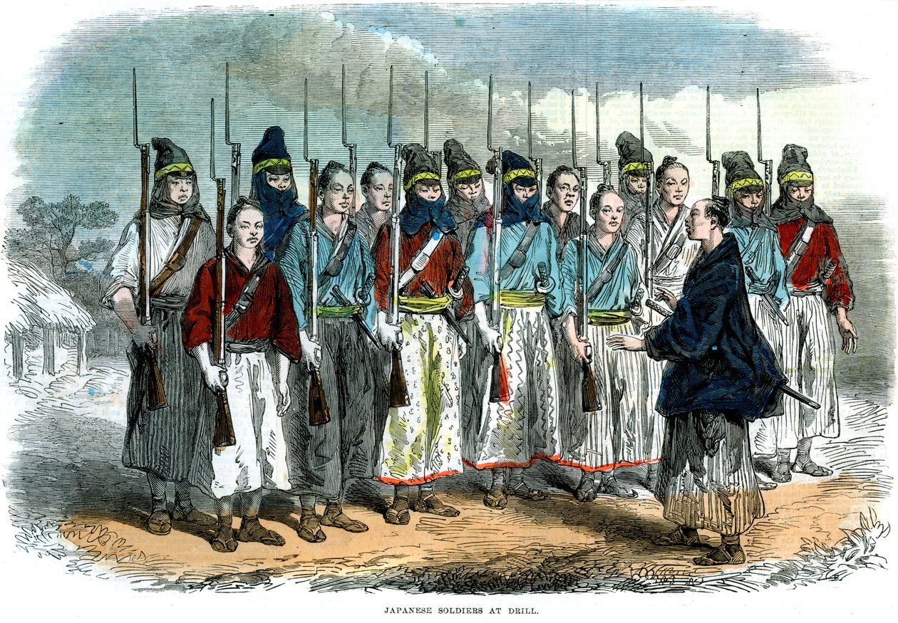 Tatbikatta Japon askerleri, 1864 by Unbekannt