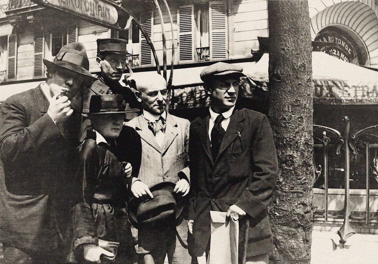Jean Cocteau, Manuel Ortiz de Zárate, Henri-Pierre Roché, Marie Vassilieff, Max..., 1916. by Unbekannt