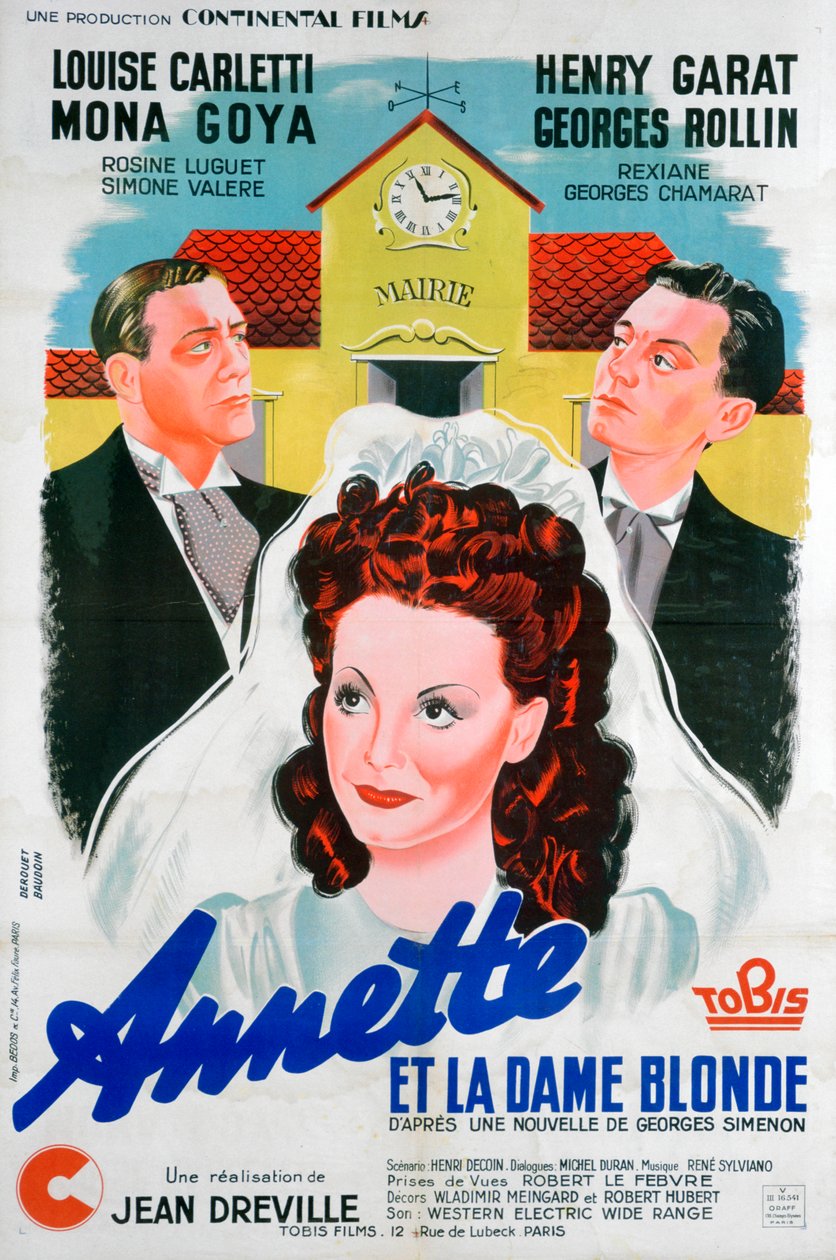 Jean Drevilles Annette et la Dame Blonde, Annette ve Sarışın Kadın, 1941 by Unbekannt
