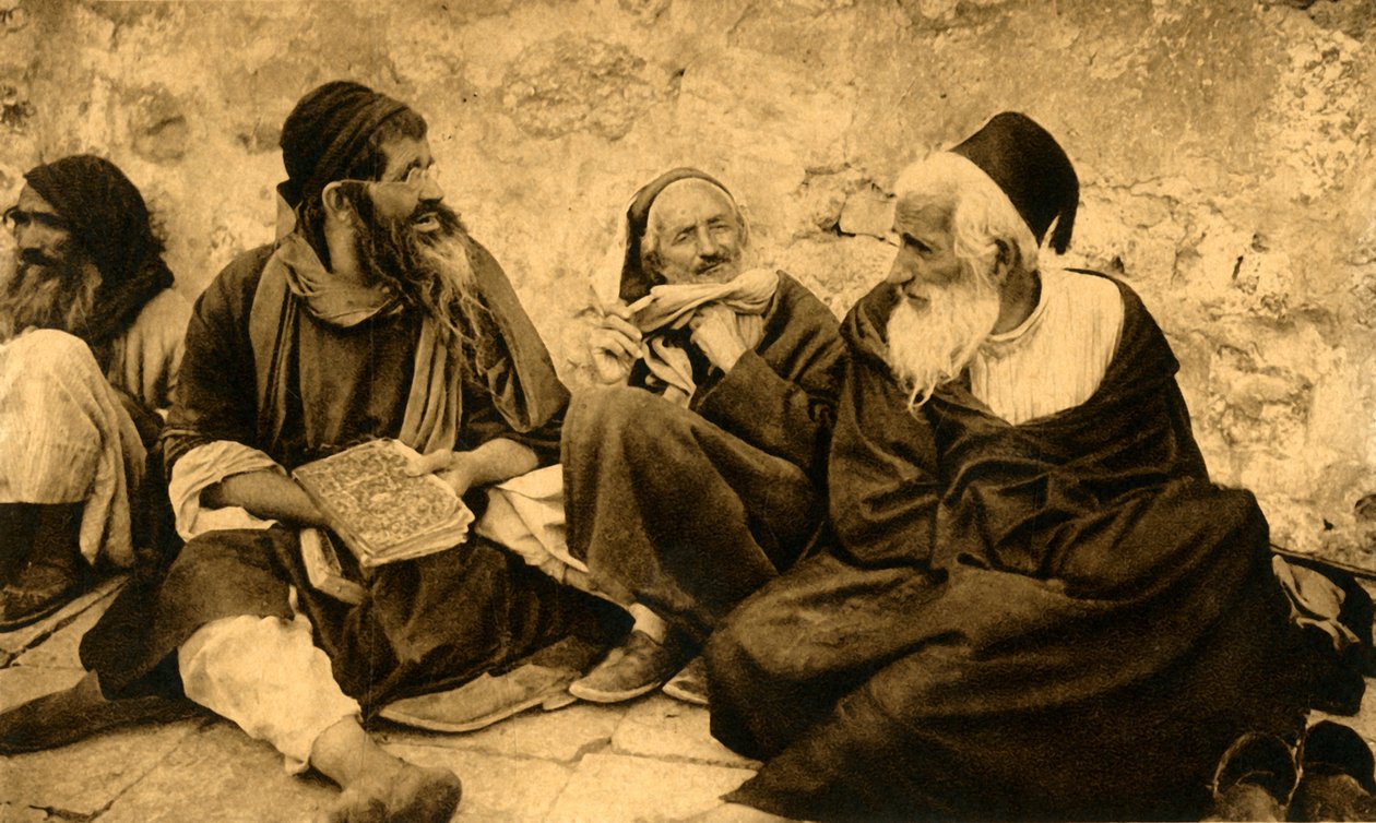 Kudüs - Ağlama Duvarındaki Yahudiler, c1918-c1939. by Unbekannt