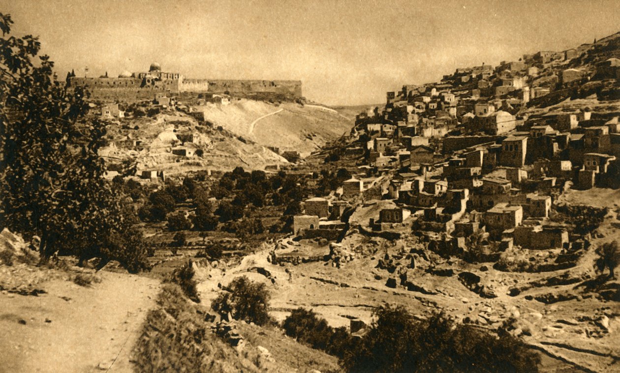Kudüs - Kidron Vadisi, Siloam ve Şehir Duvarı, c1918-c1939. by Unbekannt