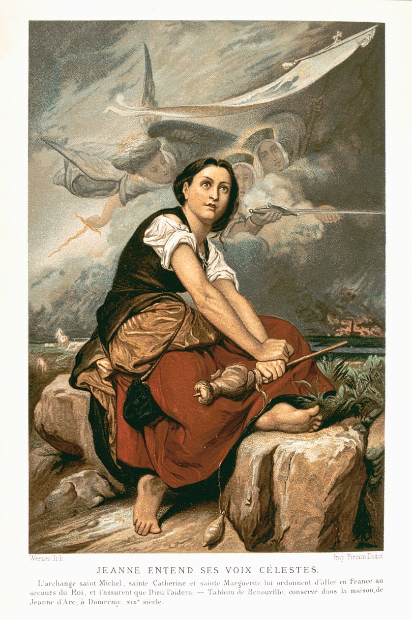 Joan of Arc, Orleans Maidi, 15. yüzyıl Fransız vatansever ve şehit, 19. yüzyıl ortaları by Unbekannt