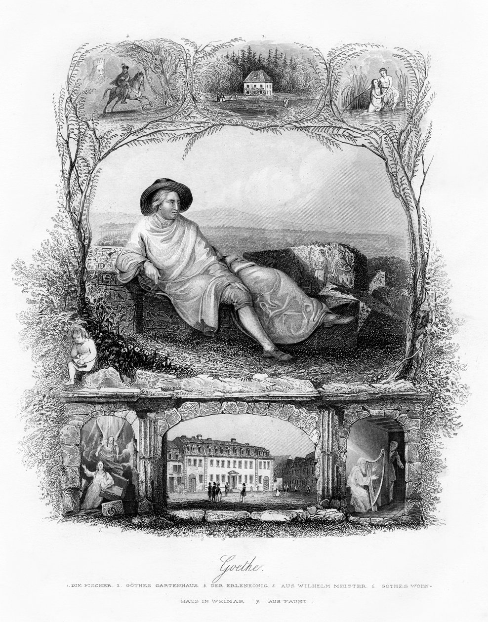 Johann Wolfgang von Goethe, Alman şair, oyun yazarı ve bilim adamı, 19. yüzyıl by Unbekannt