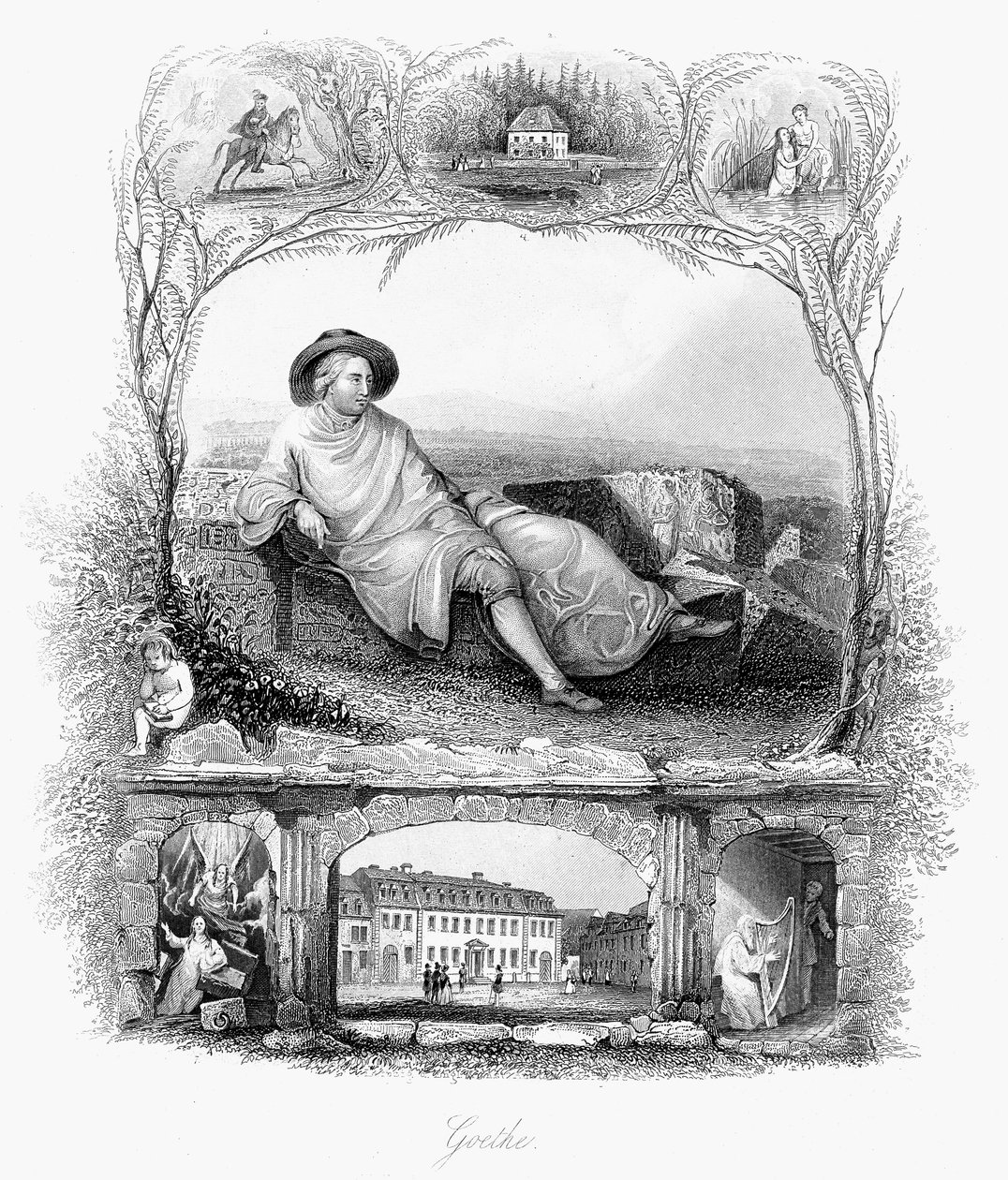 Johann Wolfgang von Goethe, Alman şair, oyun yazarı ve bilim adamı, c1860 by Unbekannt