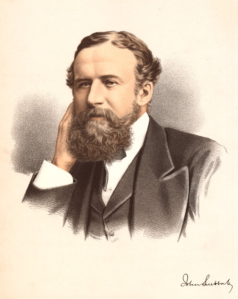 John Lubbock, ilk Baron Avebury, İngiliz bankacı, arkeolog, doğa bilimci ve politikacı, c1880 by Unbekannt