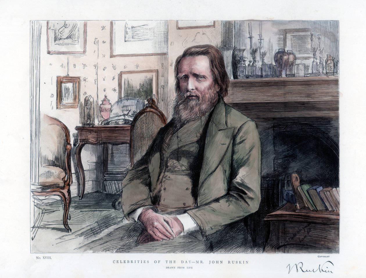 John Ruskin 1819-1900, İngiliz eleştirmen, yazar, şair ve sanatçı, 1886 by Unbekannt