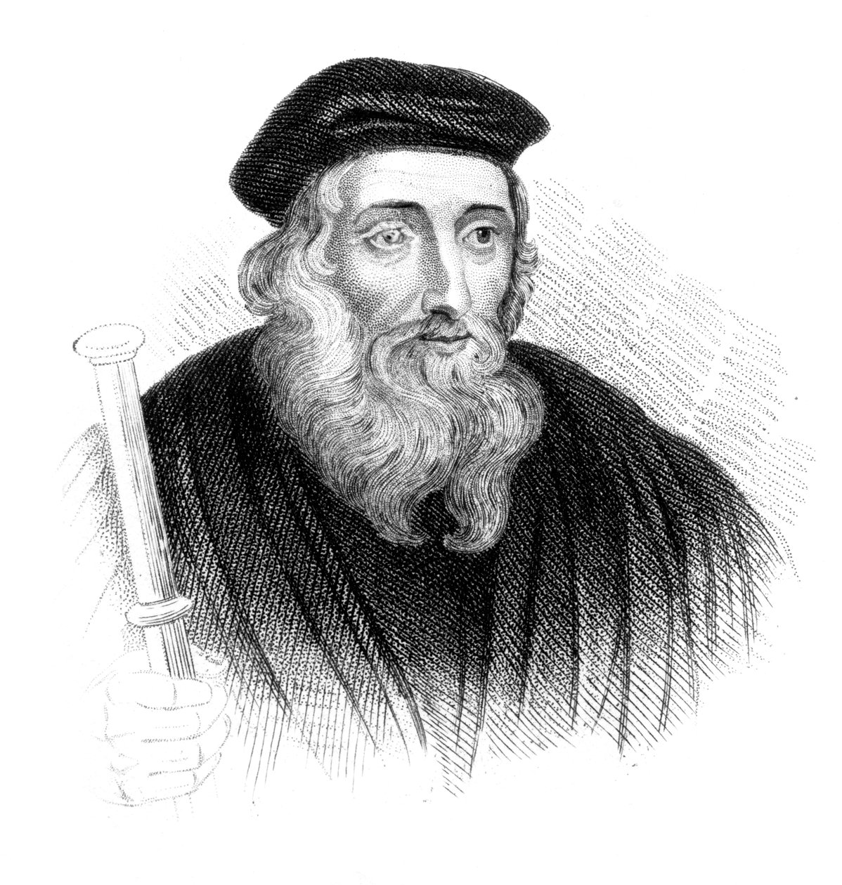 John Wycliffe, 14. yüzyıl İngiliz ilahiyatçısı ve dini reformcu, c1850 by Unbekannt