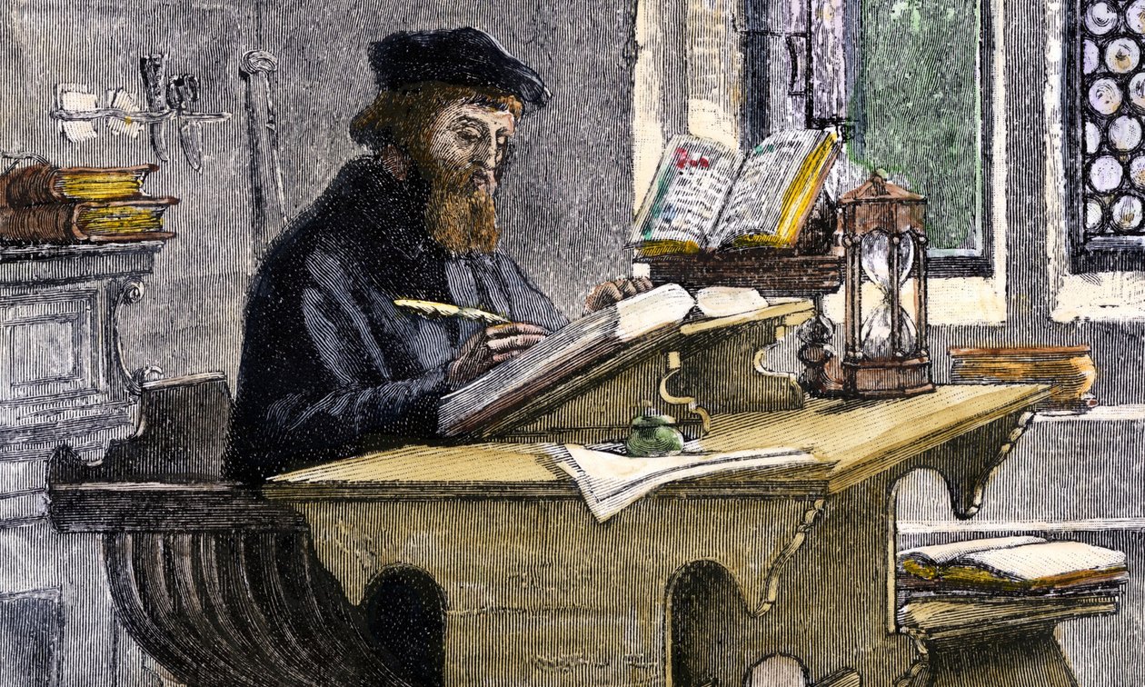John Wycliffe iş başında, 19. yüzyıl by Unbekannt