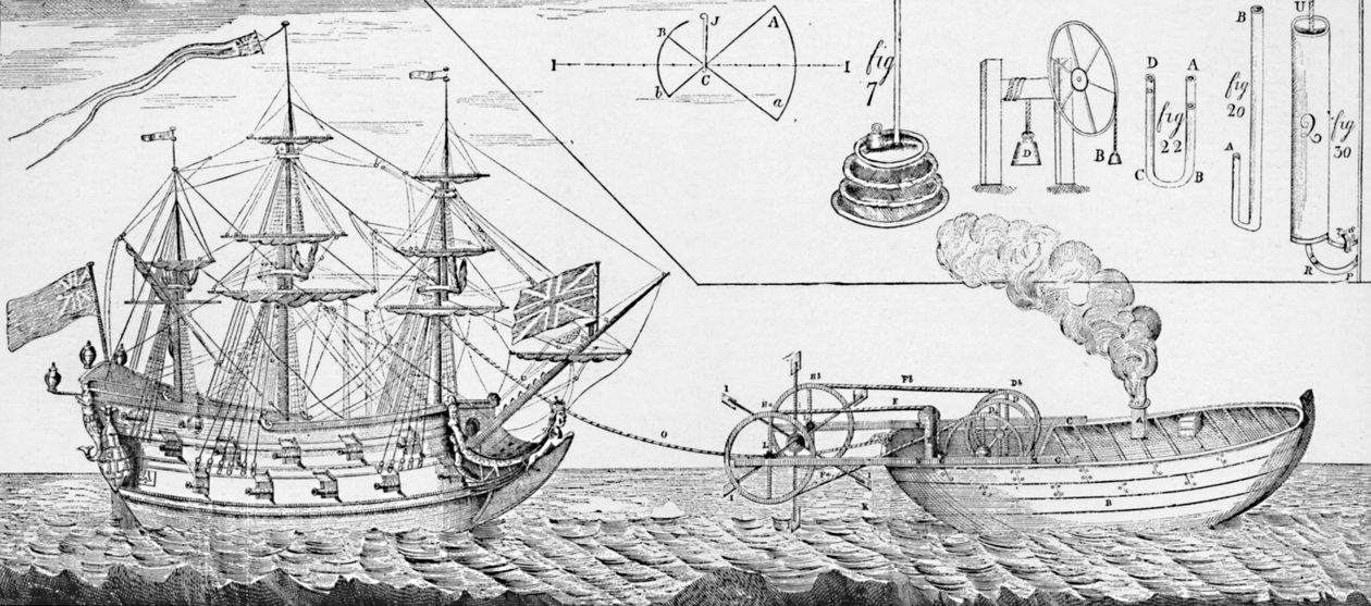 Jonathan Hullss Buharlı Römorkör, 1736, 1904 by Unbekannt