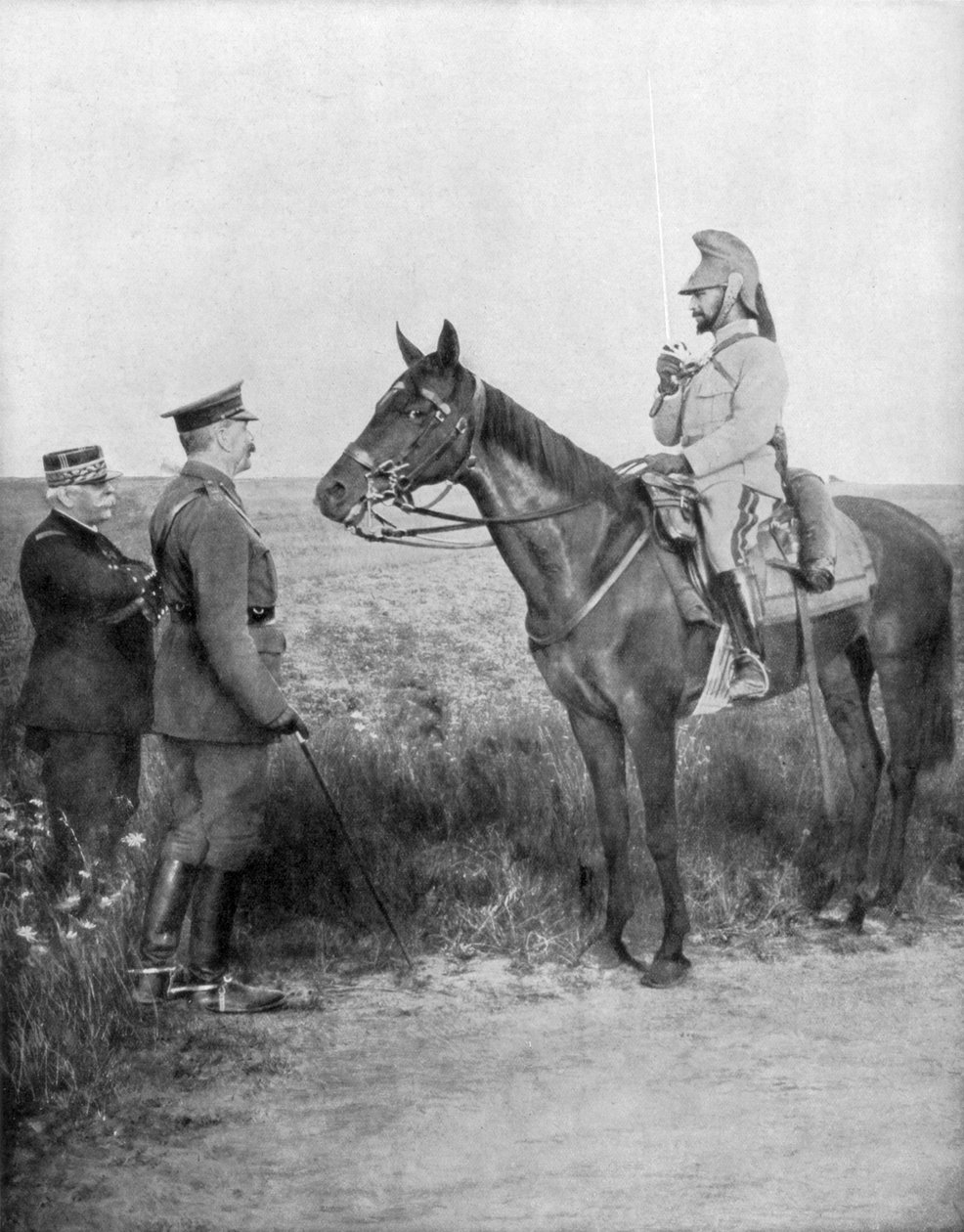Joseph Joffre, Lord Kitchener ve General Baratier, Fransa, I. Dünya Savaşı, 16 Ağustos 1915 by Unbekannt
