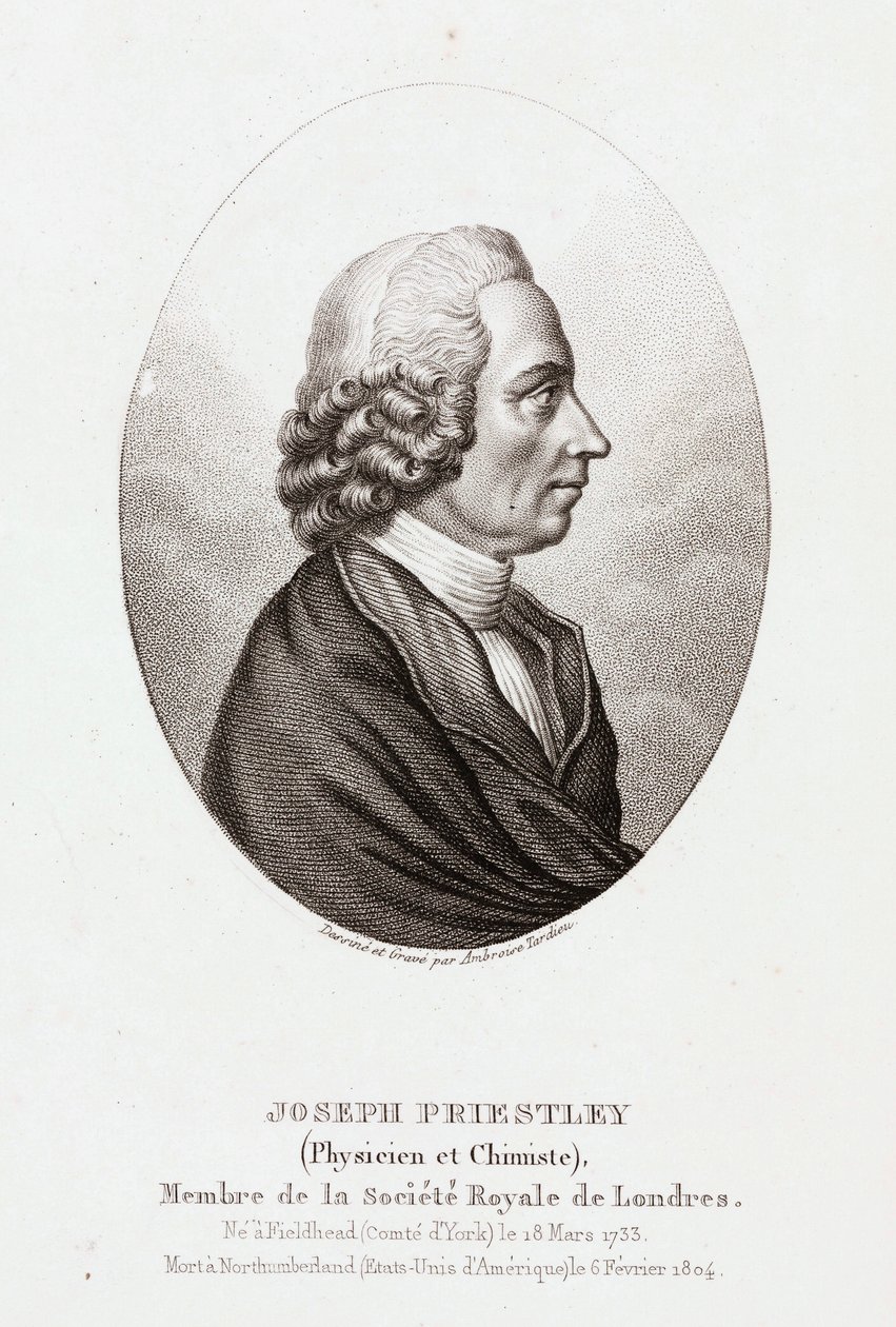 Joseph Priestley, İngiliz-Amerikalı ilahiyatçı ve kimyager, 1780 dolayları by Unbekannt