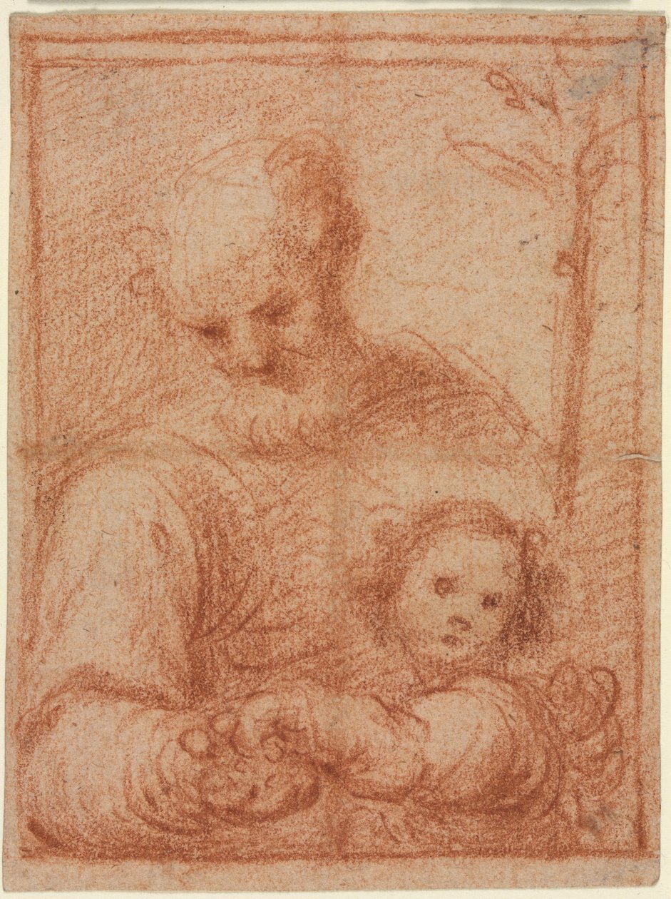 Joseph ve Çocuk recto, 16. yüzyıl. by Unbekannt