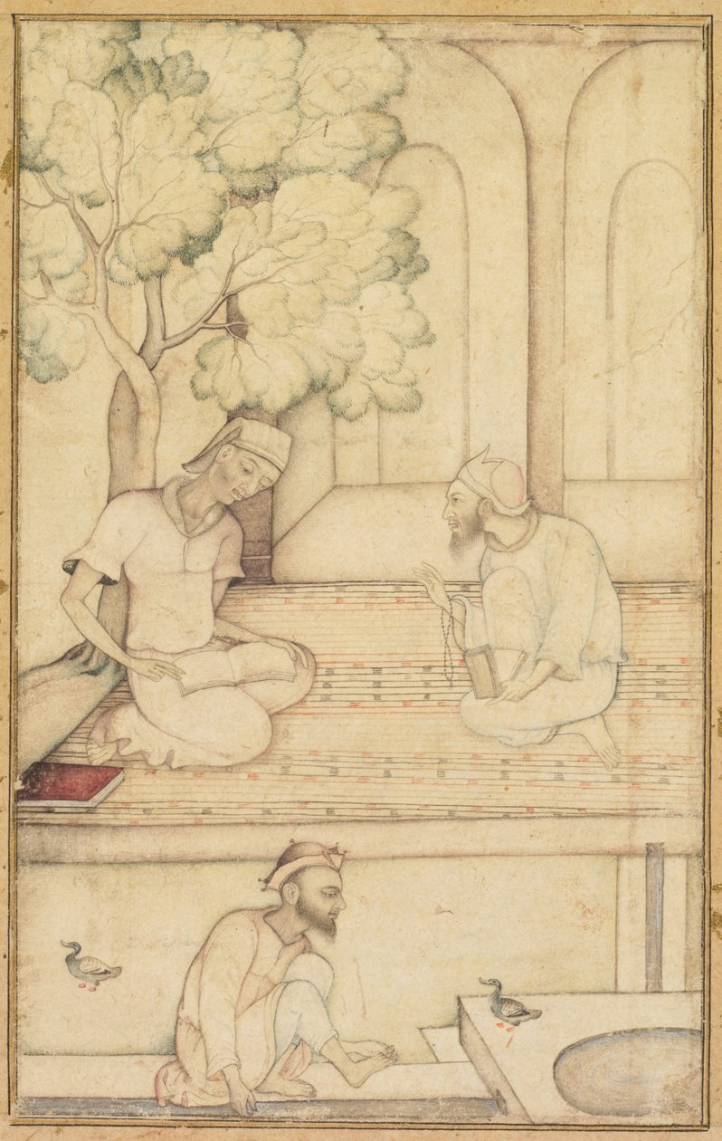 Bir Terasta Kabir ve İki Mürit, c. 1610-1620. by Unbekannt