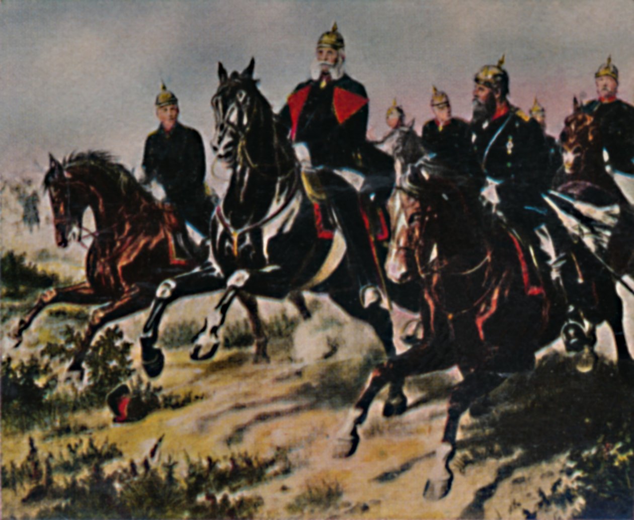 Kaiser Wilhelm I. 1797-1888 ve şövalyeleri. - Camphausen tarafından yapılan resim, 1934. by Unbekannt