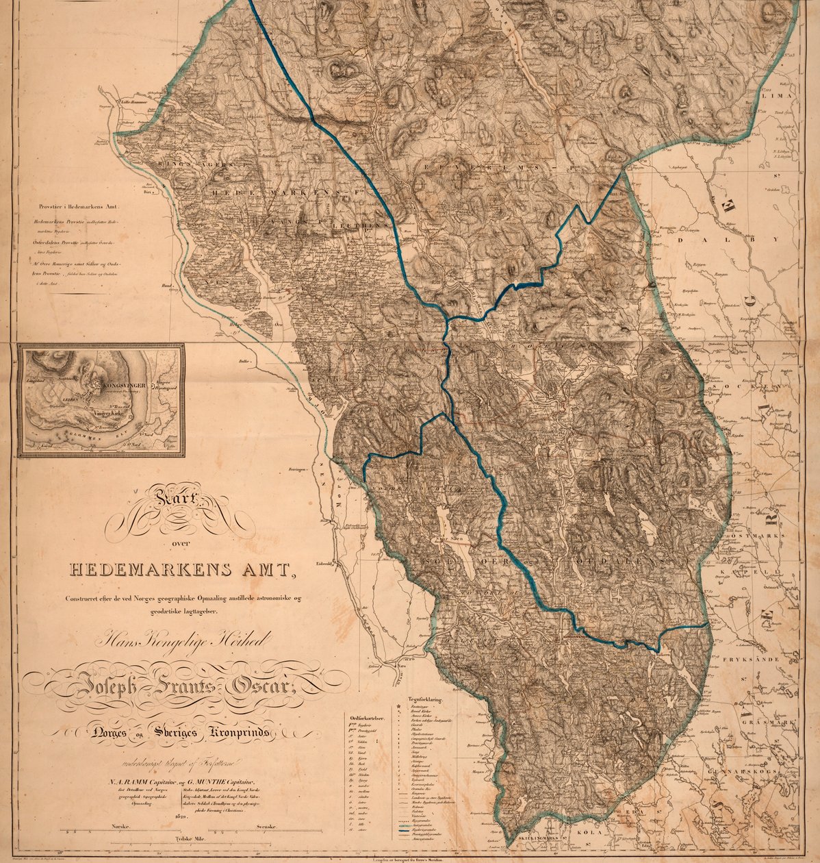 Hedmark County Haritası (Skreya ve Helg-Öen dahil) by Unbekannt