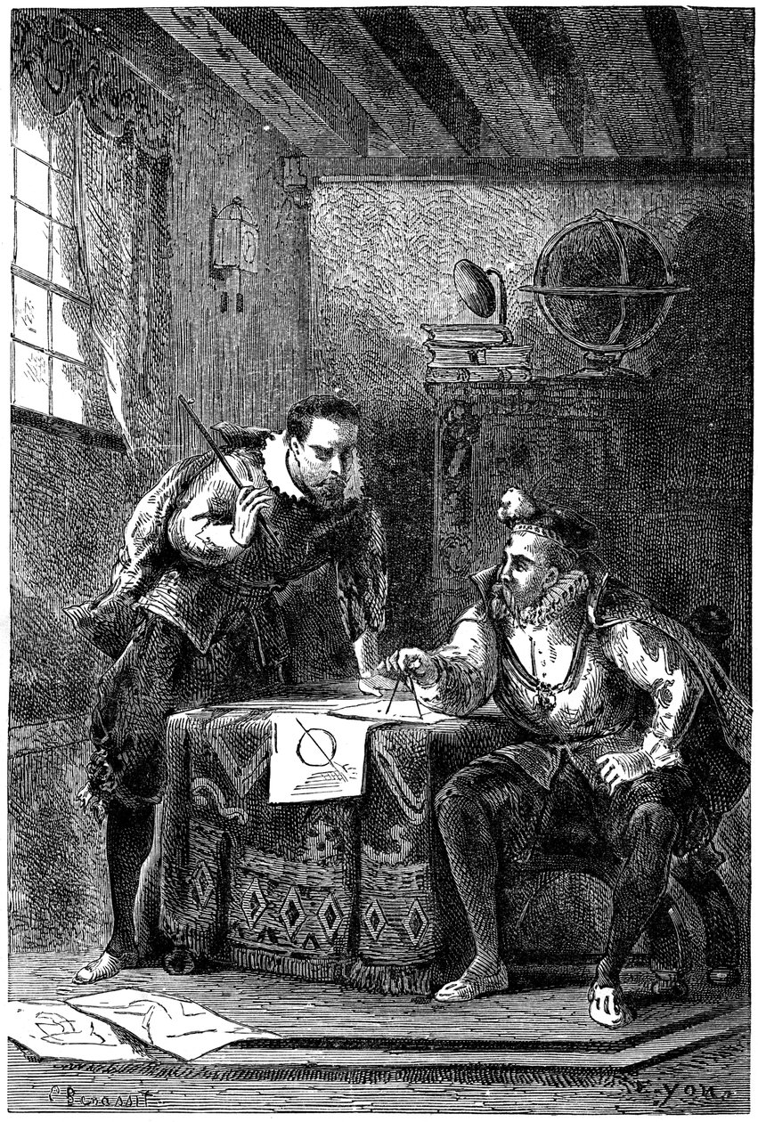 Kepler ve Brahe birlikte çalışıyor c1600, c1870 by Unbekannt