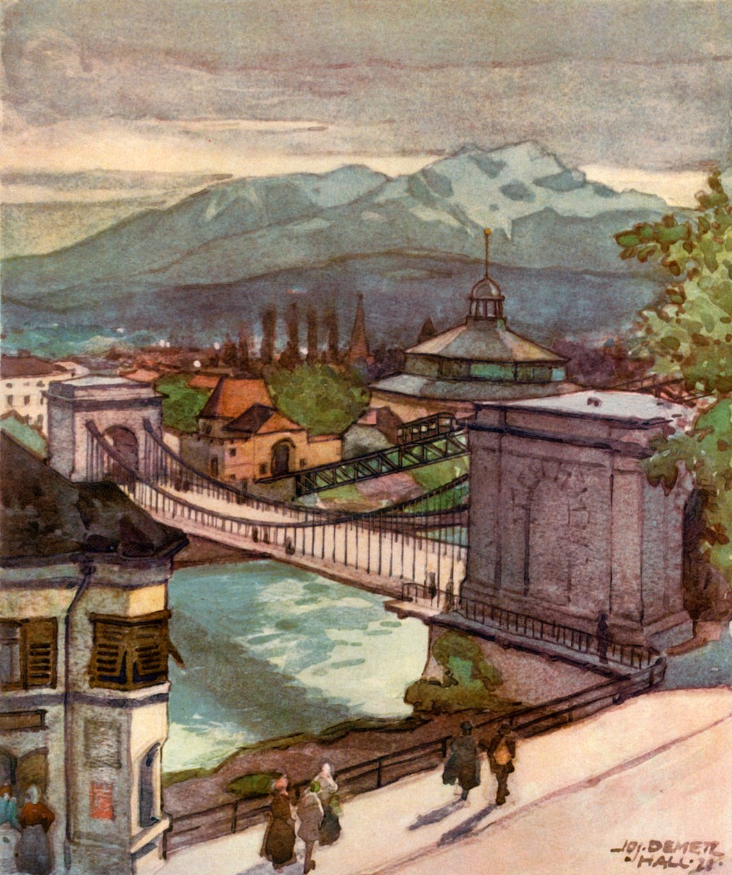 Kettenbrucke, Zincirli köprü, c1929. by Unbekannt