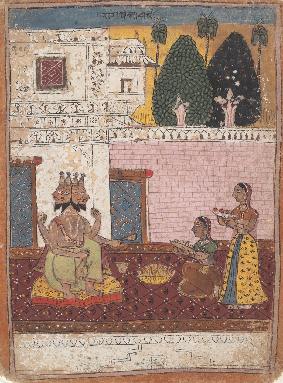 Khambavati Ragini... Müzikal Modların Dağıtılmış Ragamala Serisi Çelenkinden, 1700-1725. by Unbekannt
