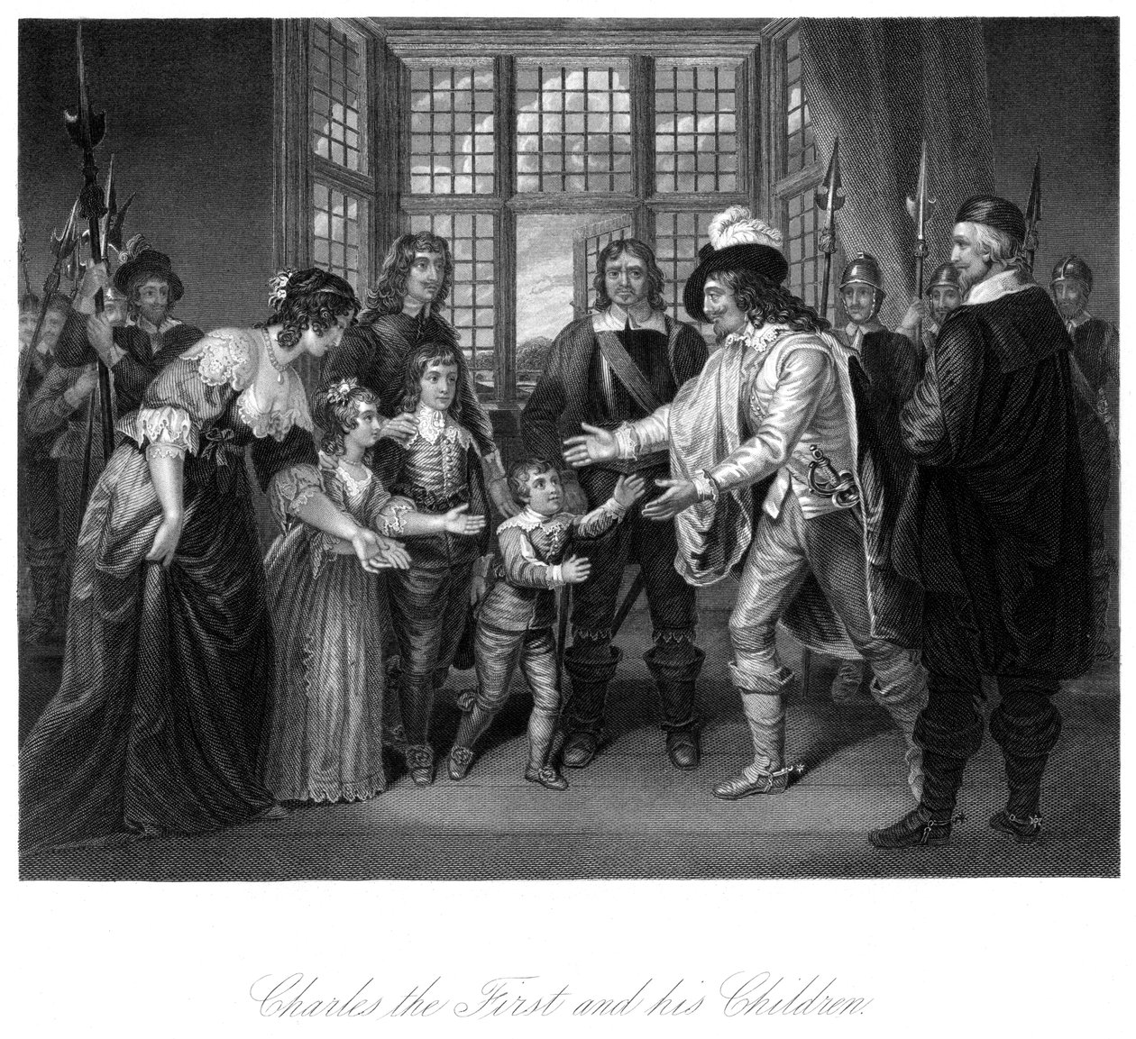 Kral I. Charles 1600-1649 ve çocukları by Unbekannt