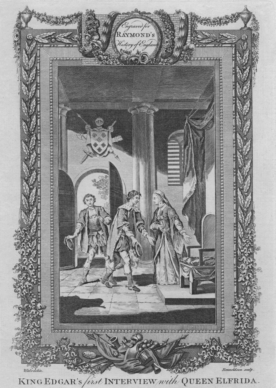 Kral Edgars, Kraliçe Elfrida ile İlk Röportaj, c1787 by Unbekannt