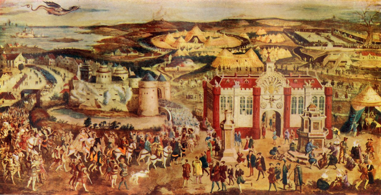 Kral Henry VIII. Toplantı...Francis...Field of the Cloth of Gold, 1520, c1930. by Unbekannt