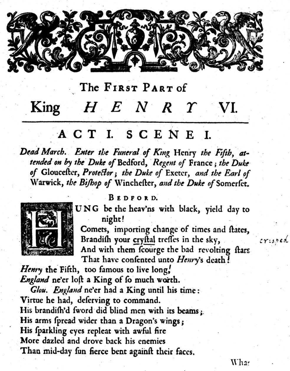 Kral Henry VI. 1. Perde 1. Sahne, c1723, 1946 by Unbekannt