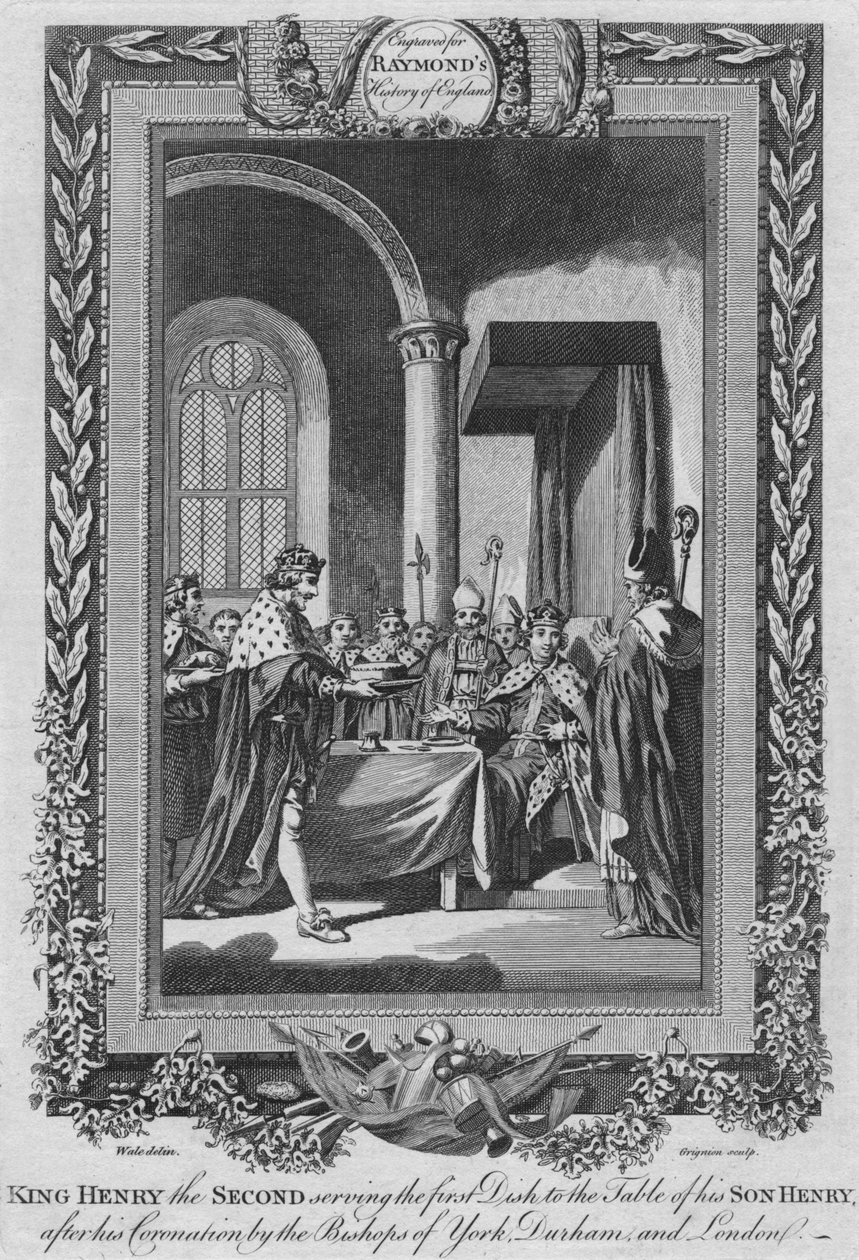 Kral İkinci Henry, Oğlunun Sofrasına ilk yemeği sunuyor, c1787 by Unbekannt