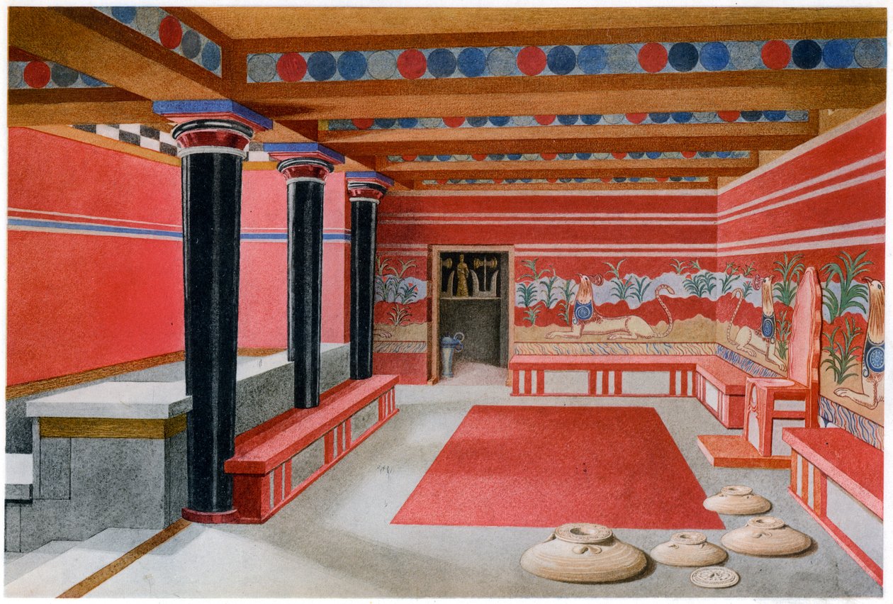 King Minoss taht odası, Knossos, Girit by Unbekannt