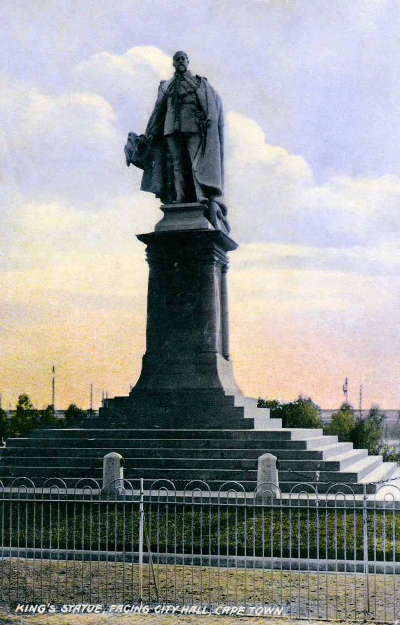 Kings Heykeli, Karşı Belediye Binası, Cape Town, 20. Yüzyıl by Unbekannt