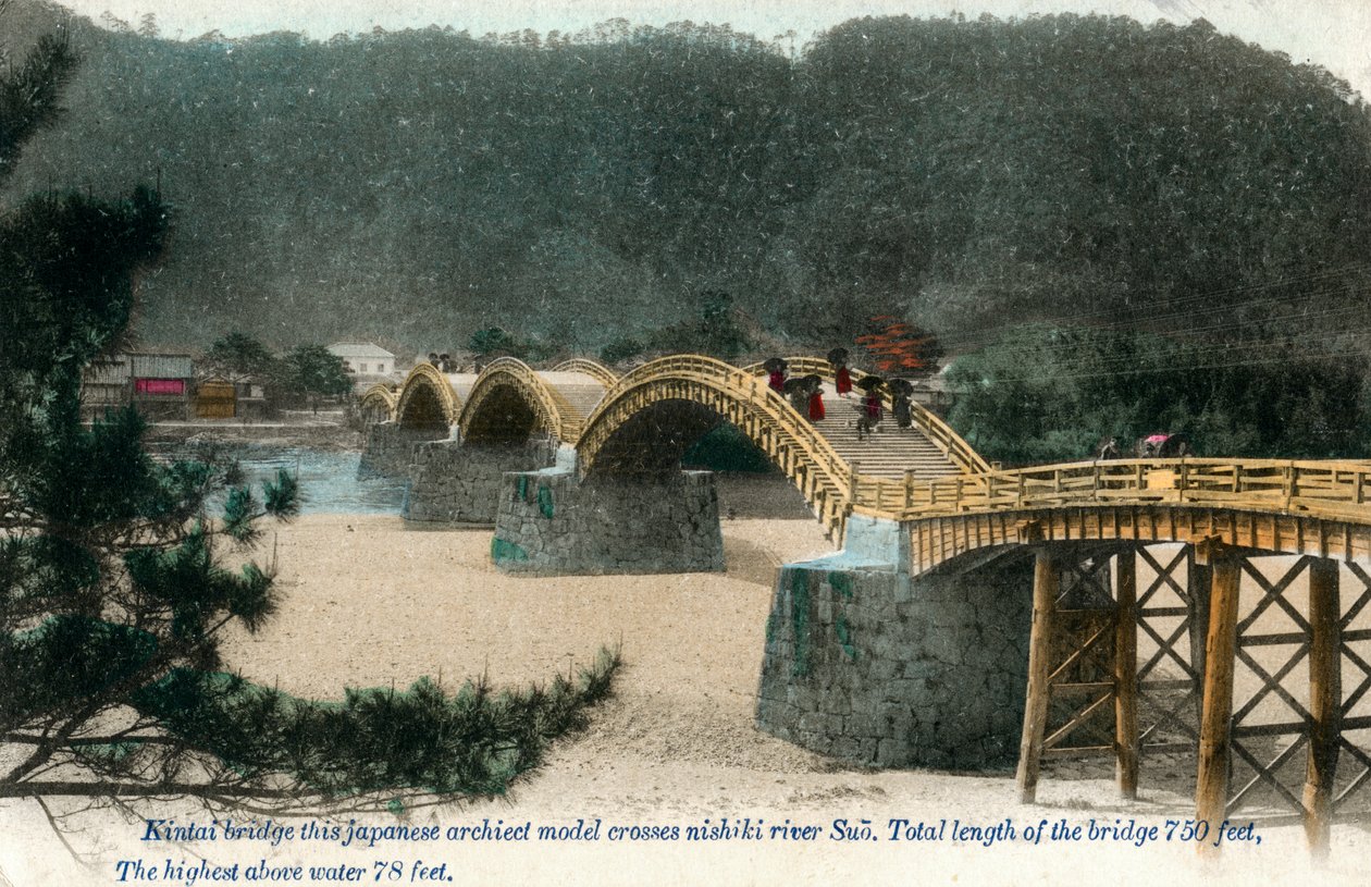 Kintai köprüsü Iwakuni, Japonya, 20. yüzyılın başlarında by Unbekannt