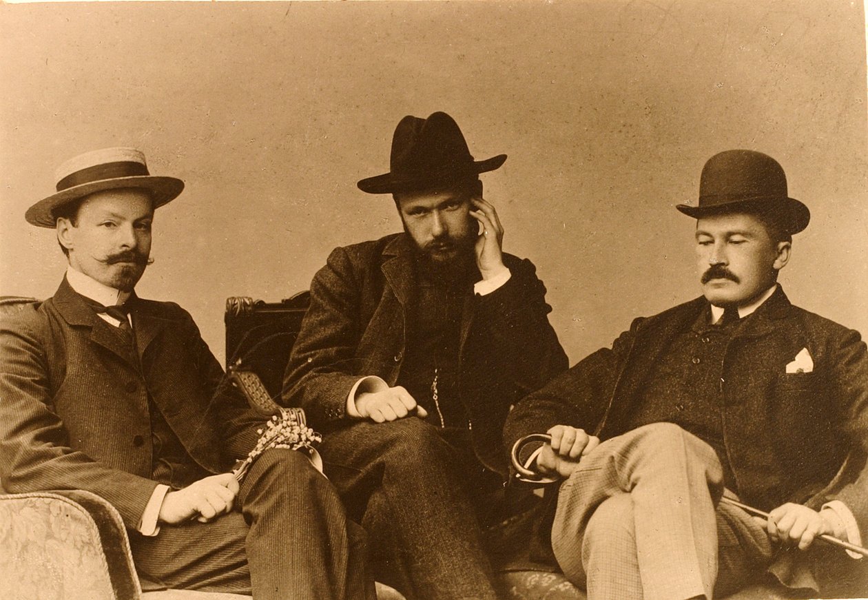 Konstantin Balmont, Sergei Poliakov ve Mütevazı Durnov, Rus şairler, 1904 by Unbekannt