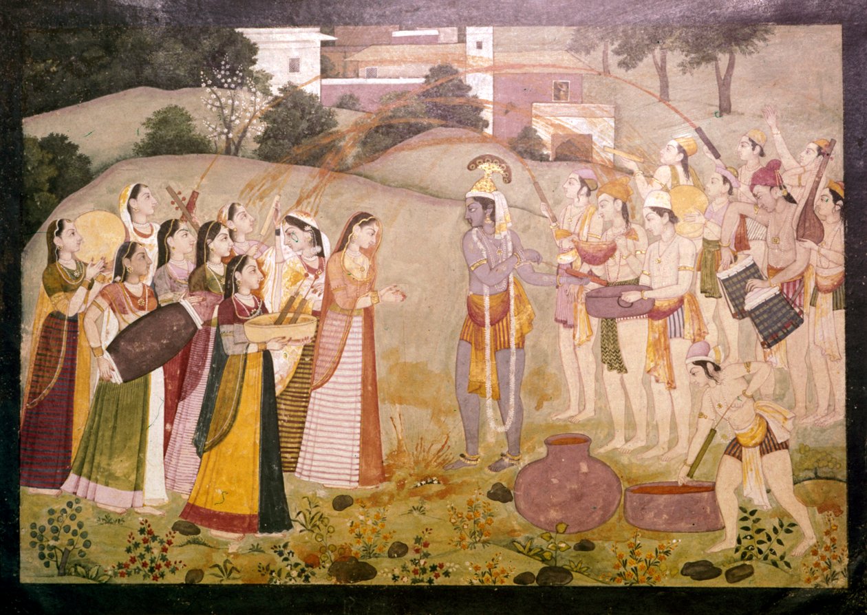 Krishna, Holi Bahar Şenliğini Kutluyor, c1770-1780 by Unbekannt