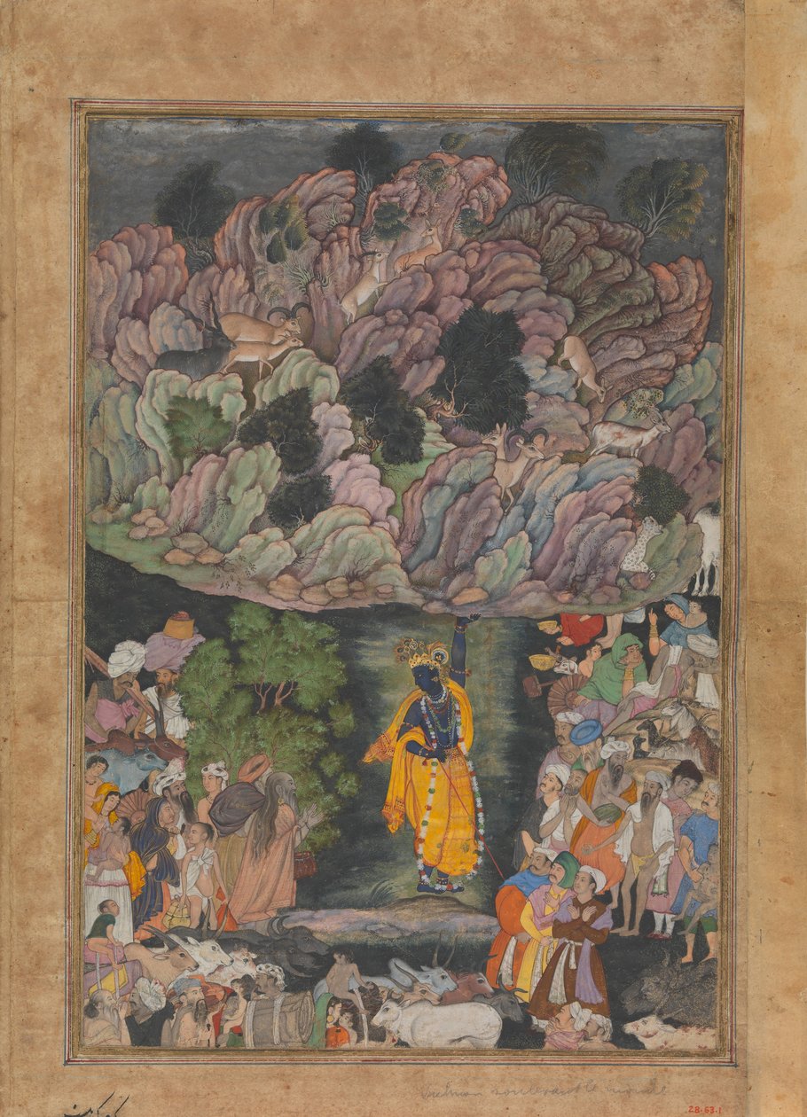 Krishna, Braj Köylülerini Barınmak İçin Govardhan Dağı