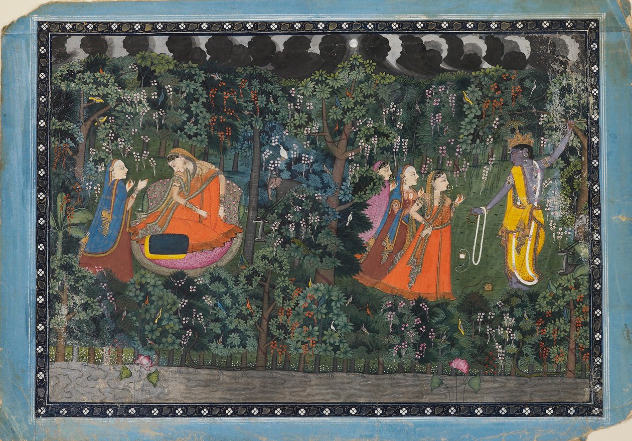 Krishna ve Radha, c1850 by Unbekannt