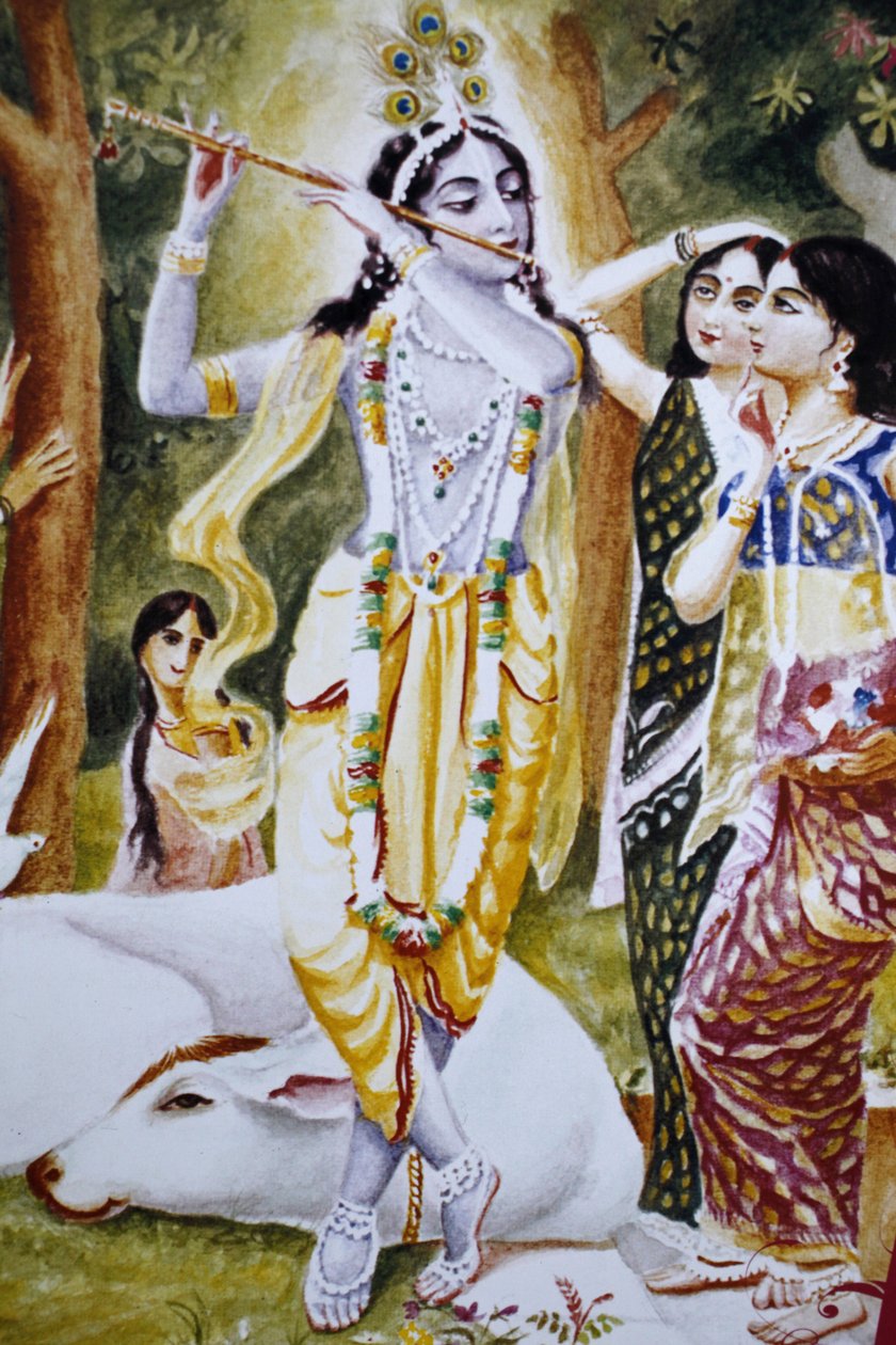 Hare Krishna takviminde tasvir edildiği gibi Krishna ve Gopi, Londra, Grande-Bretagne by Unbekannt