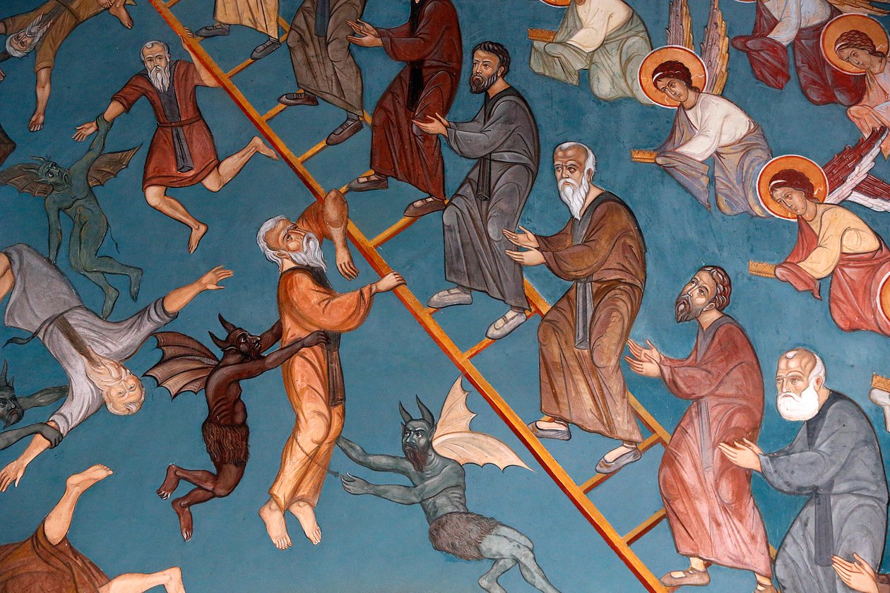 Kykkos Manastırı, Kıbrıs. İyiler sağda ve kötüler solda olan İlahi Yükseliş Merdiveni, 20150510, Pedoulas, Kıbrıs by Unbekannt