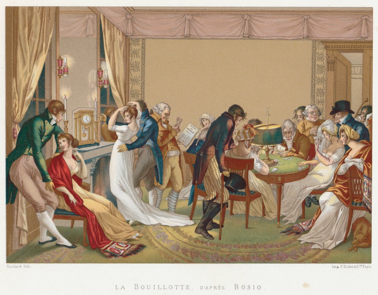 Bayanlar ve baylar, La Bouillotte oynayan, Fransa, c1804-1814 by Unbekannt