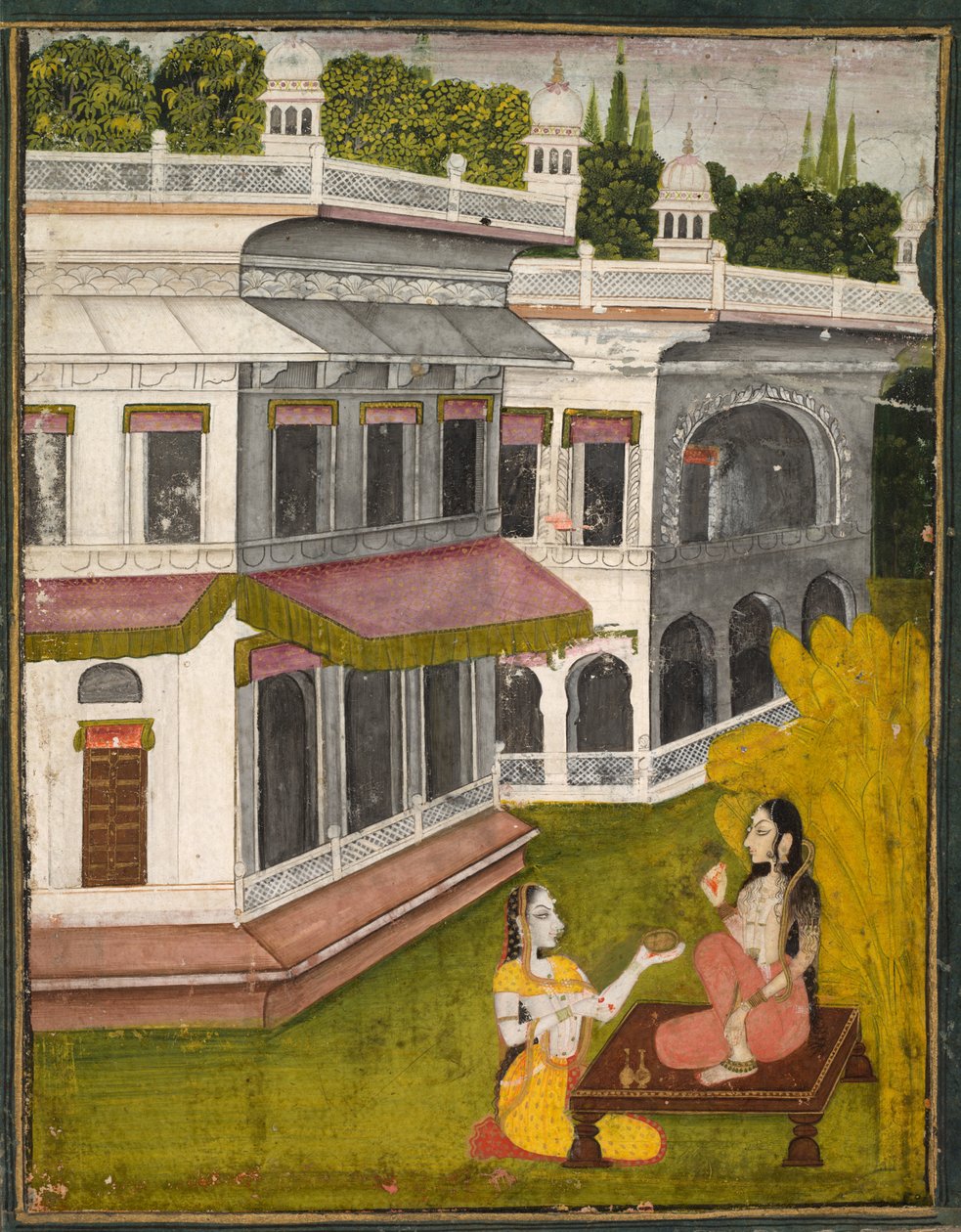 Hanımefendi ve Sırdaşı, c. 1800. by Unbekannt