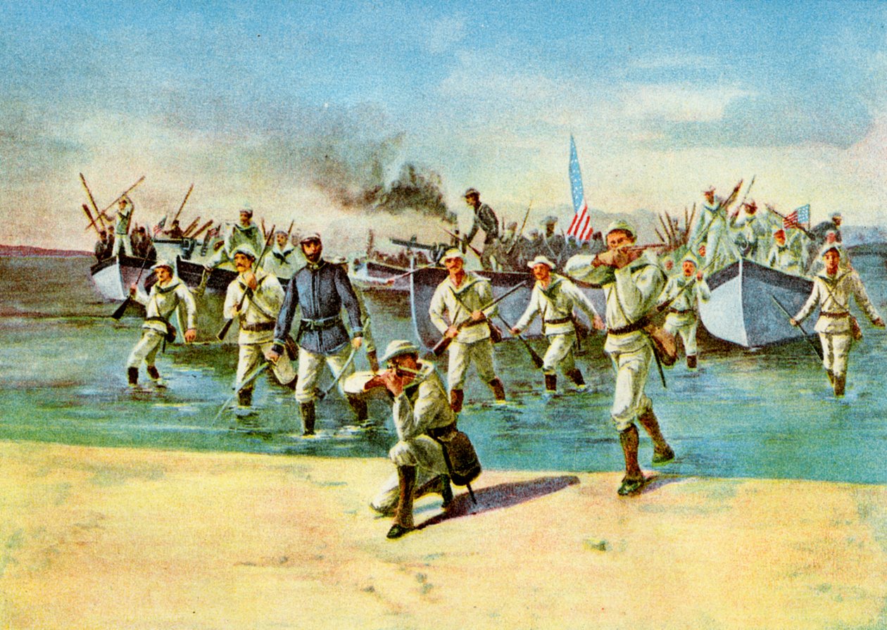 Ateş altında isyancılar için çıkarma mühimmatı, İspanyol-Amerikan Savaşı, Küba, 1898 by Unbekannt