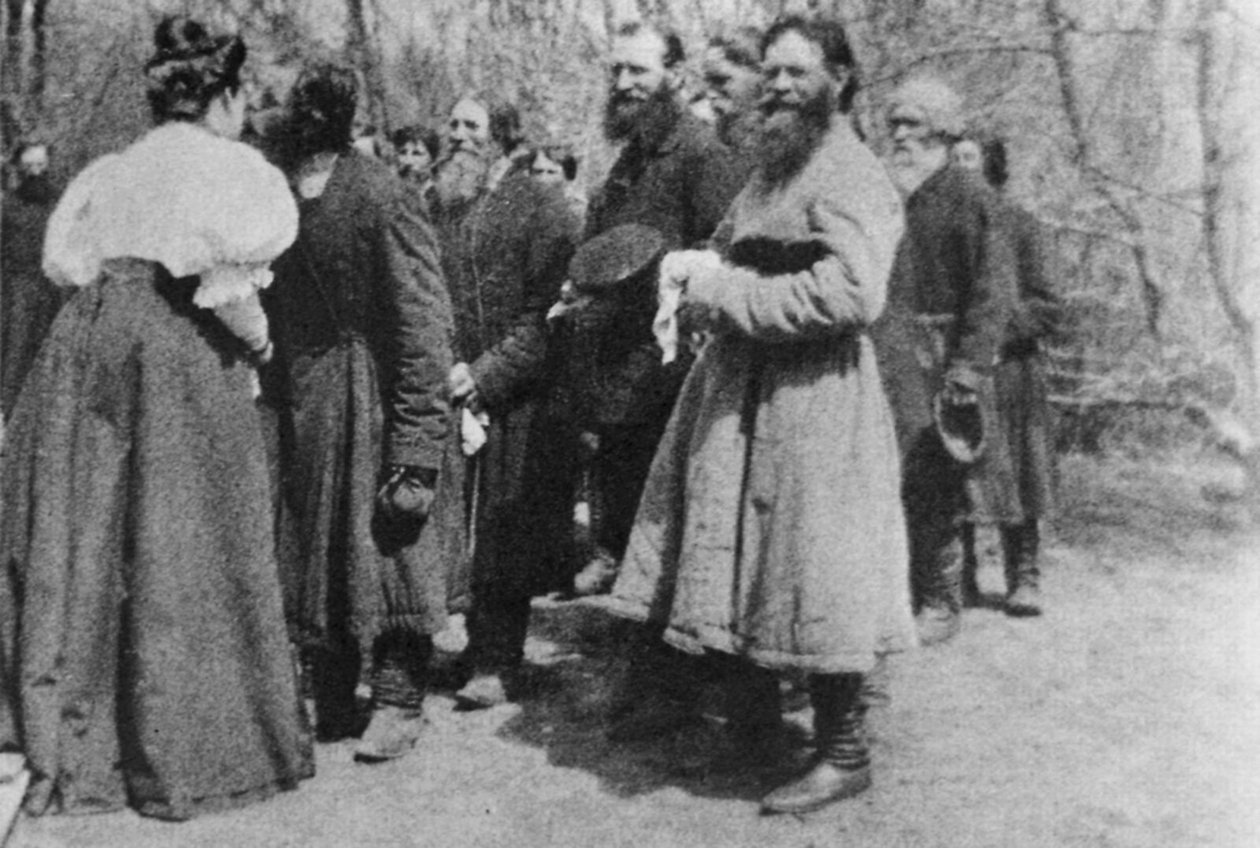 Köylülerine Paskalya selamı veren toprak sahibi, Rusya, 1890