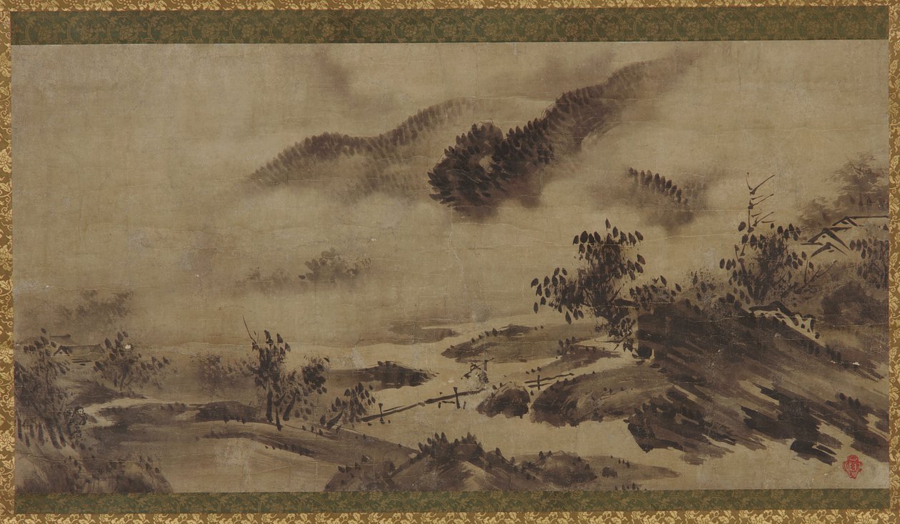 Manzara: dağlar, sis ve dere, Edo dönemi, 18. yüzyıl. by Unbekannt