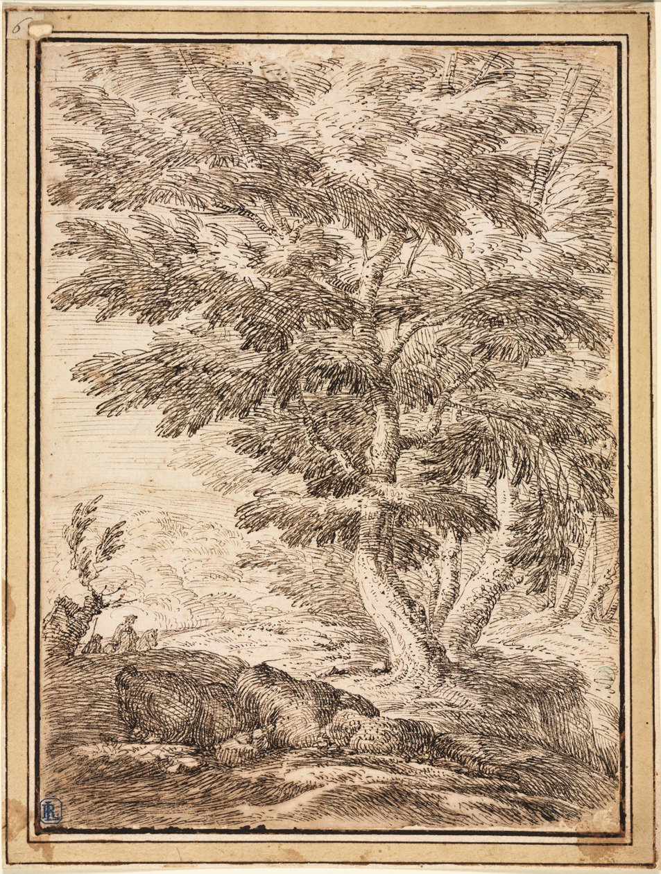 Ağaç Kümesi ile Manzara, 17. yüzyıl. by Unbekannt