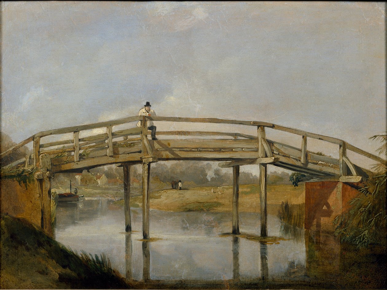 Nehir ve Köprü ile Manzara, c1830 by Unbekannt