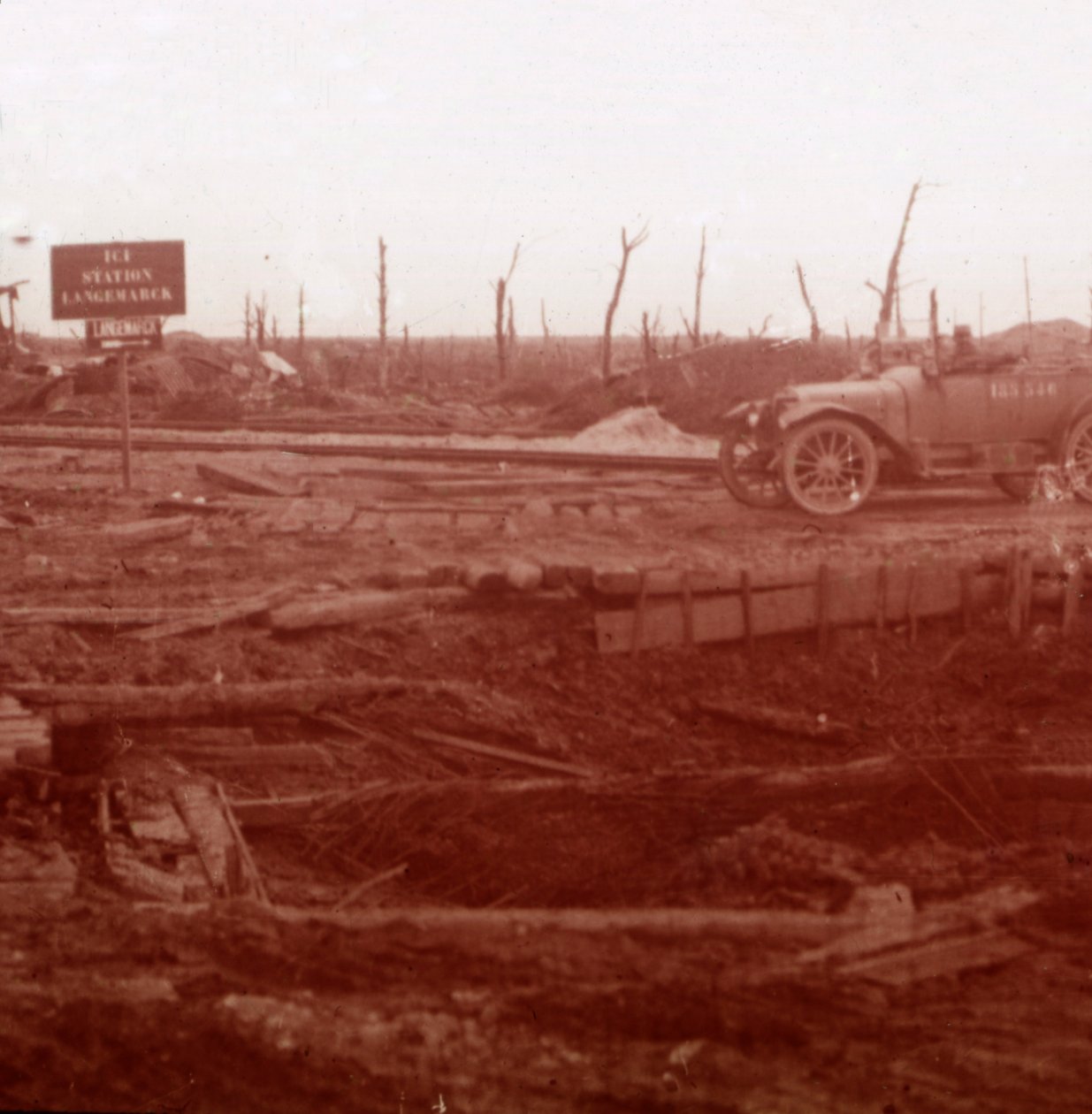 Langemarck istasyonu, Flanders, Belçika, c1914-c1918 by Unbekannt